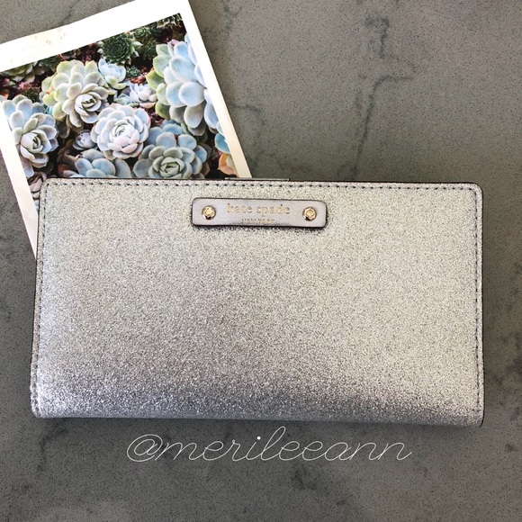 kate spade Handbags - Kate spade Silver Stacy Haven Lane Wallet Sparkle